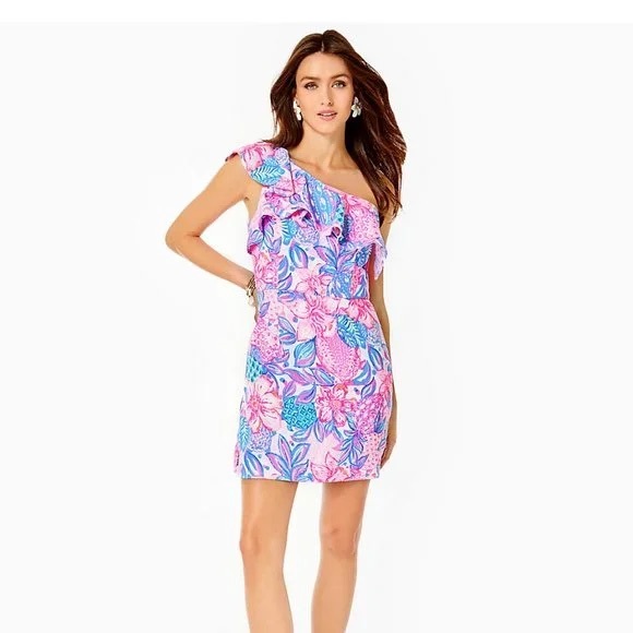 Kipton One-Shoulder Dress with Hidden Shorts - Picture 1 of 4